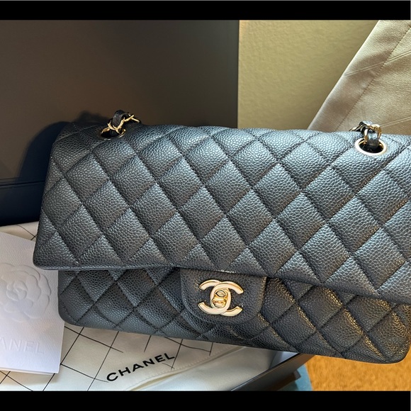 Chanel classic iridescent Dark gray 25 series. Very good condition - Picture 12 of 16